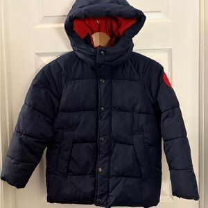 GAP Dark Blue Puffer Coat with Red Details